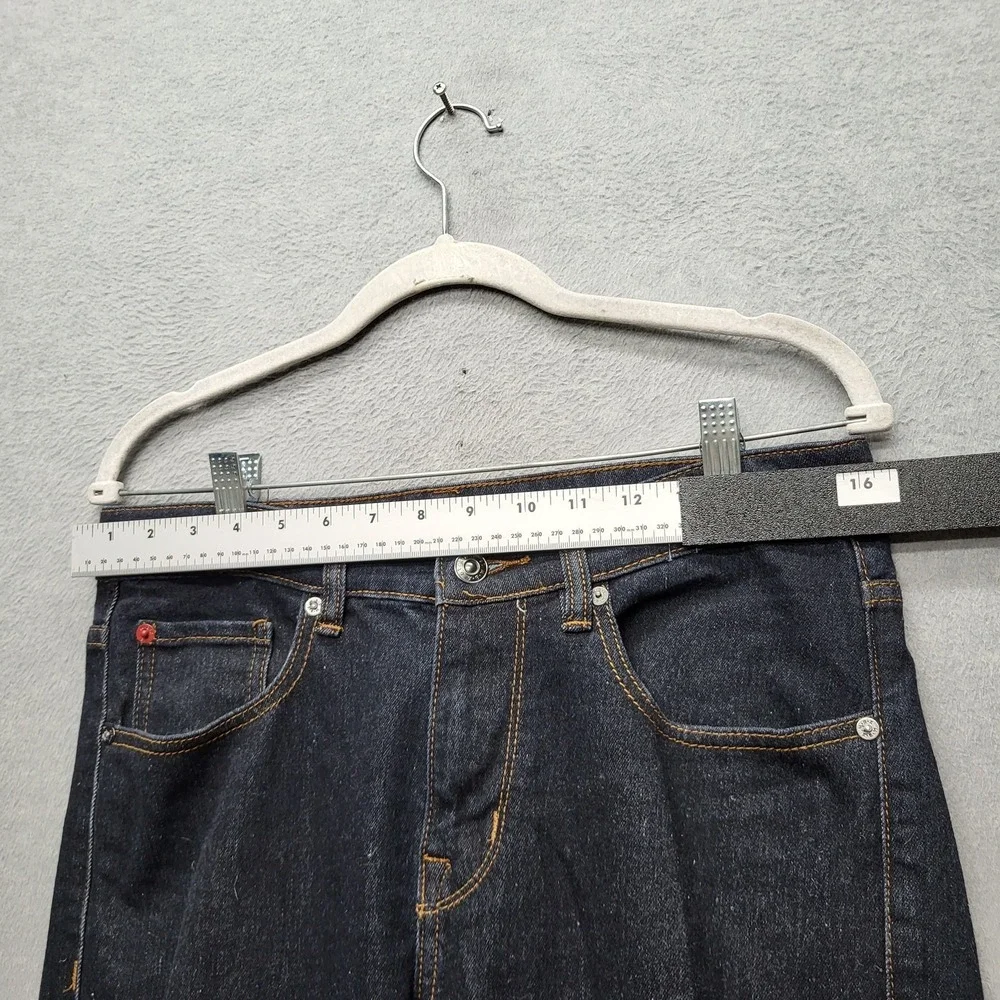 MBX Men Jeans 30X30 Dark Blue Denim Slim Fit Button Contrast Stitching 28